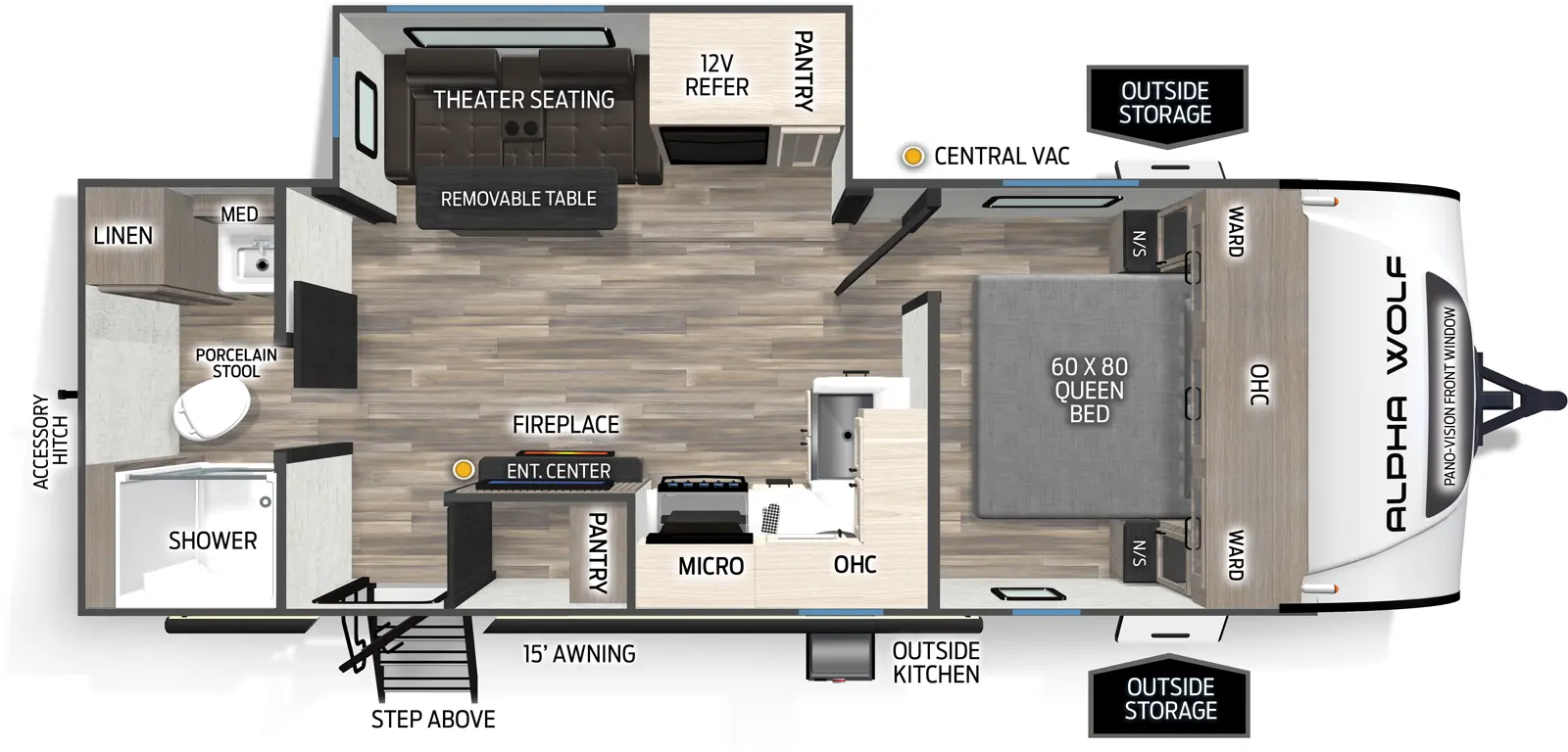 Alpha Wolf 22SW Floorplan